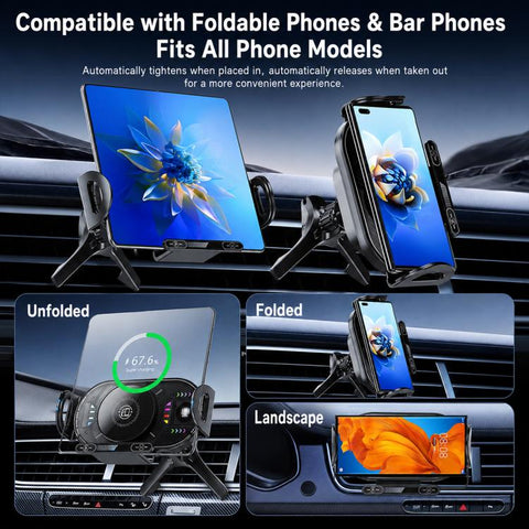 A3 15W Car Electric Wireless Fast Charging Rotating Bracket, A3 Bracket + Air Vent Base, A3 Bracket + Suction cup, A3 Bracket + Dual Base