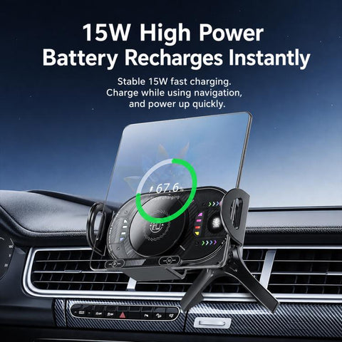 A3 15W Car Electric Wireless Fast Charging Rotating Bracket, A3 Bracket + Air Vent Base, A3 Bracket + Suction cup, A3 Bracket + Dual Base