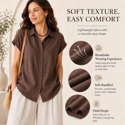 Lightweight Wrinkle-Resistant Quick-Dry Women Short Sleeve Shirt, M, L, XL, 2XL, 3XL
