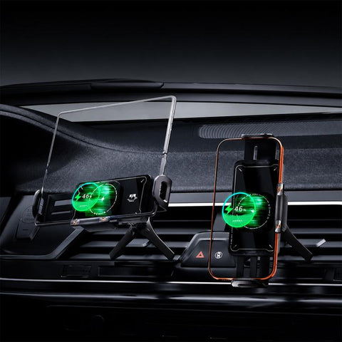 A03 Car Single Coil 15W Wireless Charger Rotating Navigation Bracket, A03 (Black)
