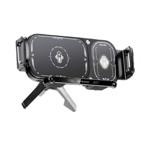 Q7S Car Dual Coil 15W Wireless Charger Rotating Bracket