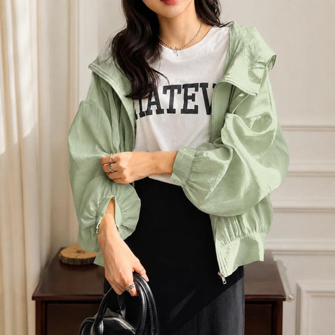 Lightweight Hooded Sun Protection Women Coat, Free Size
