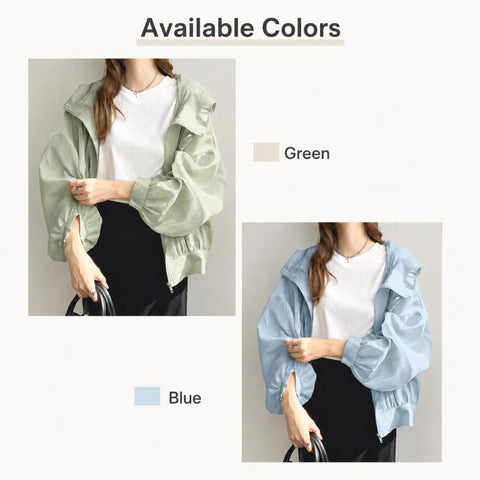 Lightweight Hooded Sun Protection Women Coat, Free Size