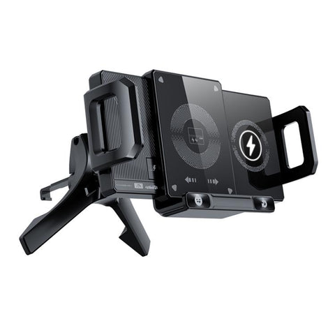 Y10 Car Adjustable Coil 15W Wireless Charger Rotating Navigation Bracket, Y10 (Black), Y10 (Silver)