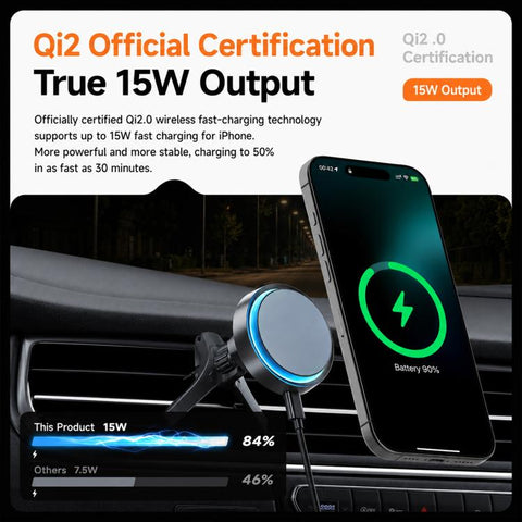 AC01 Rotating Magnetic Wireless Charging Car Air Vent Phone Holder