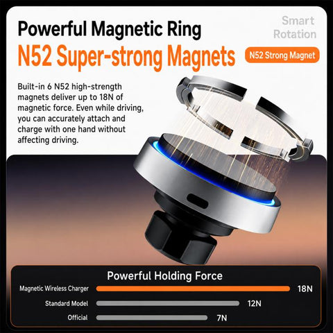 AC01 Rotating Magnetic Wireless Charging Car Air Vent Phone Holder