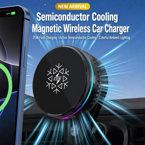 S35 Magnetic Cooling 25W Wireless Fast Charger Car Air Outlet Holder, S35