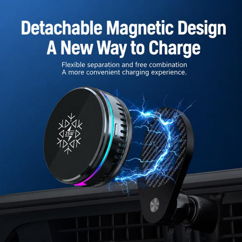 S35 Magnetic Cooling 25W Wireless Fast Charger Car Air Outlet Holder, S35