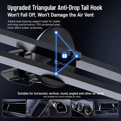 A100 Magnetic Cooling 25W Wireless Fast Charger Car Air Outlet Holder