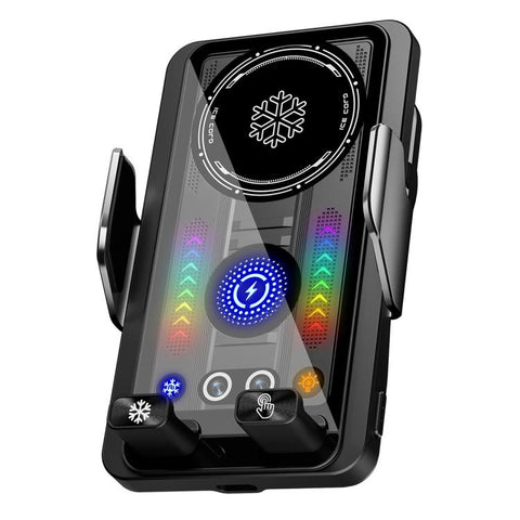 A1 Magnetic Cooling 15W Wireless Fast Charger Car Air Outlet Holder, Bracket + Air Vent Clip + Suction Cup, Bracket