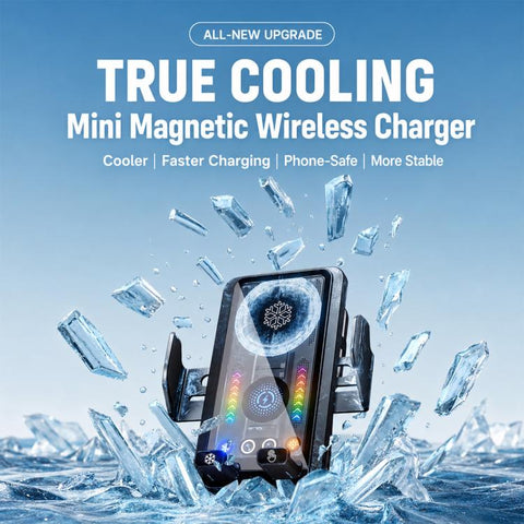 A1 Magnetic Cooling 15W Wireless Fast Charger Car Air Outlet Holder, Bracket + Air Vent Clip + Suction Cup, Bracket