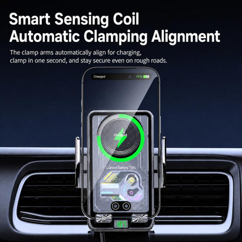 A8 Cooling Wireless Charger Car Air Outlet Holder With Digital display screen