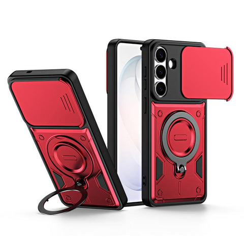 Ring Holder Lens Slide Cover Phone Case, For Galaxy S26+ 5G, For Galaxy S26 Ultra 5G, For Galaxy S26 5G