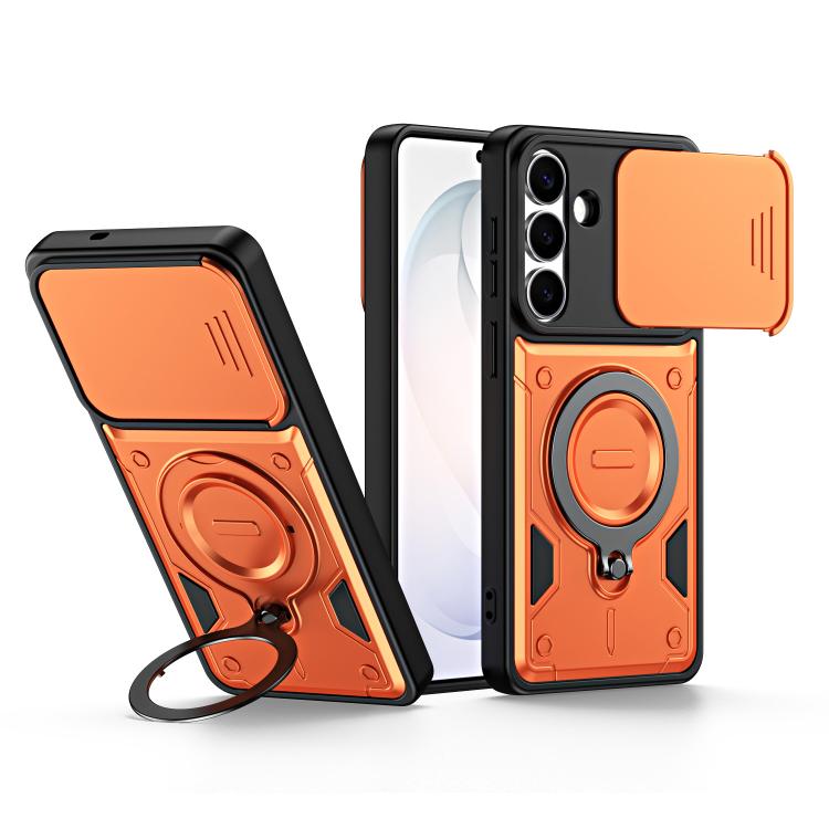 Ring Holder Lens Slide Cover Phone Case, For Galaxy S26+ 5G, For Galaxy S26 Ultra 5G, For Galaxy S26 5G