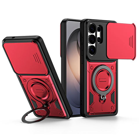 Ring Holder Lens Slide Cover Phone Case, For Galaxy S26+ 5G, For Galaxy S26 Ultra 5G, For Galaxy S26 5G