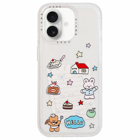 Skin Feel Frosted Cartoon Sticker Acrylic Phone Case, For iPhone 18 Pro / 17 Pro, For iPhone 18 Pro Max / 17 Pro Max, For iPhone 17, For iPhone 16 Pro Max, For iPhone 16 Pro, For iPhone 16