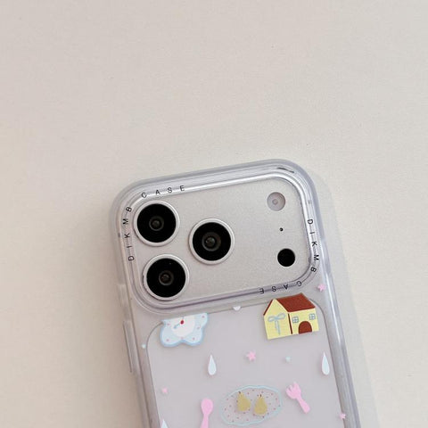 Skin Feel Frosted Cartoon Sticker Acrylic Phone Case, For iPhone 18 Pro / 17 Pro, For iPhone 18 Pro Max / 17 Pro Max, For iPhone 17, For iPhone 16 Pro Max, For iPhone 16 Pro, For iPhone 16