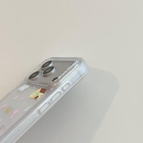 Skin Feel Frosted Cartoon Sticker Acrylic Phone Case, For iPhone 18 Pro / 17 Pro, For iPhone 18 Pro Max / 17 Pro Max, For iPhone 17, For iPhone 16 Pro Max, For iPhone 16 Pro, For iPhone 16