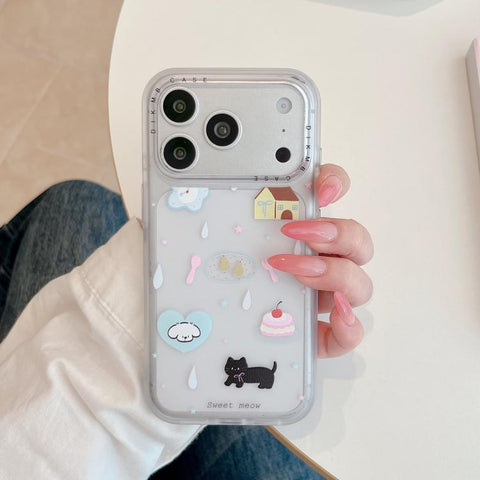 Skin Feel Frosted Cartoon Sticker Acrylic Phone Case, For iPhone 18 Pro / 17 Pro, For iPhone 18 Pro Max / 17 Pro Max, For iPhone 17, For iPhone 16 Pro Max, For iPhone 16 Pro, For iPhone 16