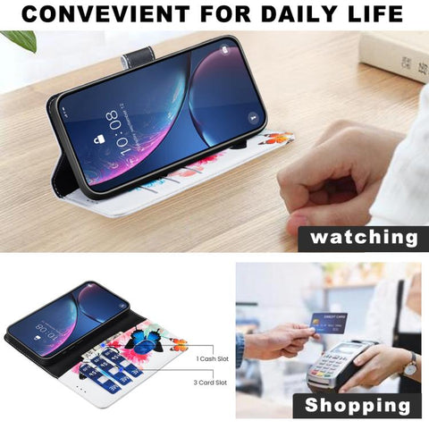 Colored Drawing Pattern Vegan Leather Phone Case, For Galaxy S26 FE 5G