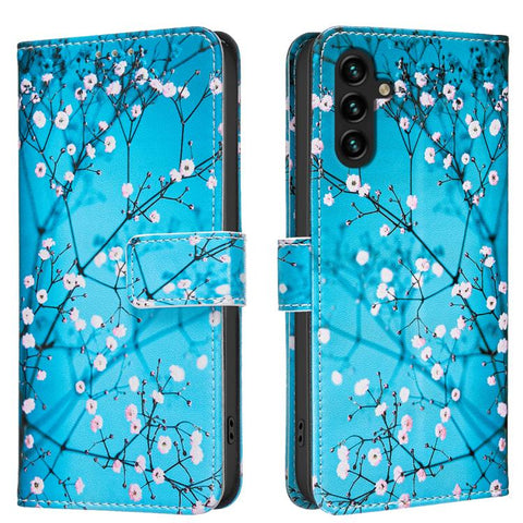 Colored Drawing Pattern Vegan Leather Phone Case, For Galaxy S26 FE 5G