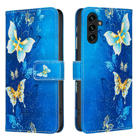Colored Drawing Pattern Vegan Leather Phone Case, For Galaxy S26 FE 5G