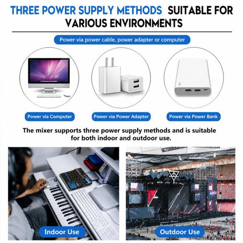 F-5A Multi-function Professional 5-way Recording Mixer Bluetooth Live Streaming Sound Card, EU Plug, UK Plug, US Plug