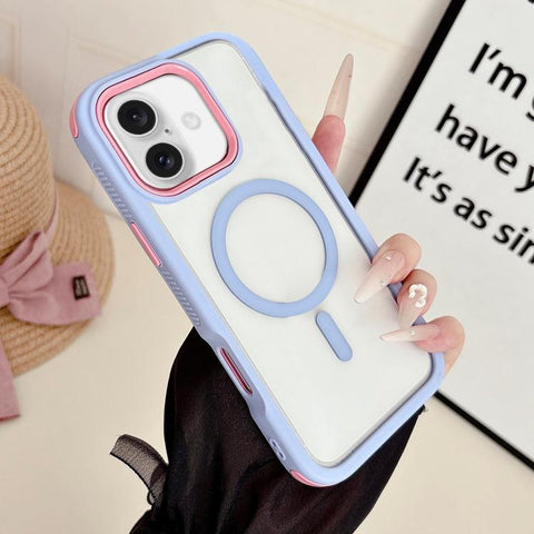 Cool 3 in 1 Magnetic Anti-slip Edge Phone Case, For iPhone 16 Pro Max, For iPhone 16 Pro, For iPhone 16 Plus, For iPhone 16