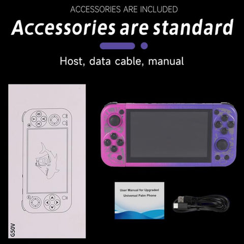G50V 5-inch True-color Handheld Game Console Supports 19+ Emulators, 64G