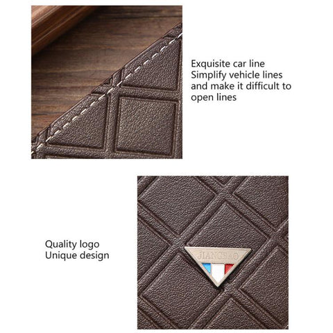 Men Geometric Print PU Leather Short Wallet