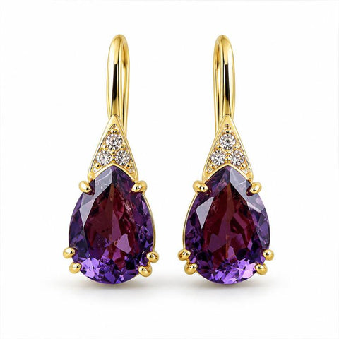 Zircon Teardrop Dangle Earrings for Women