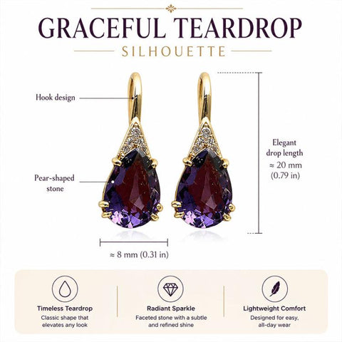 Zircon Teardrop Dangle Earrings for Women