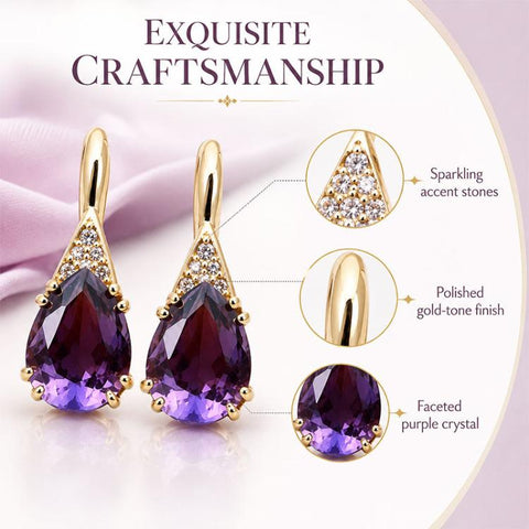 Zircon Teardrop Dangle Earrings for Women