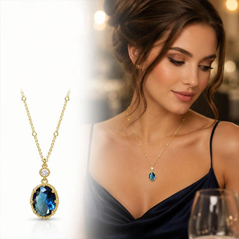 Oval Vintage-Style French Pendant Necklace for Women