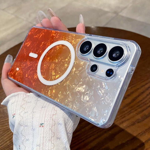 Gradient Cracked Shell Magnetic Phone Case, For Galaxy S26 Ultra 5G