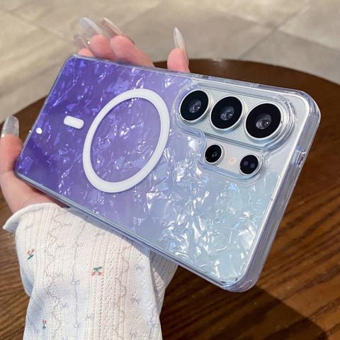 Gradient Cracked Shell Magnetic Phone Case, For Galaxy S26 Ultra 5G