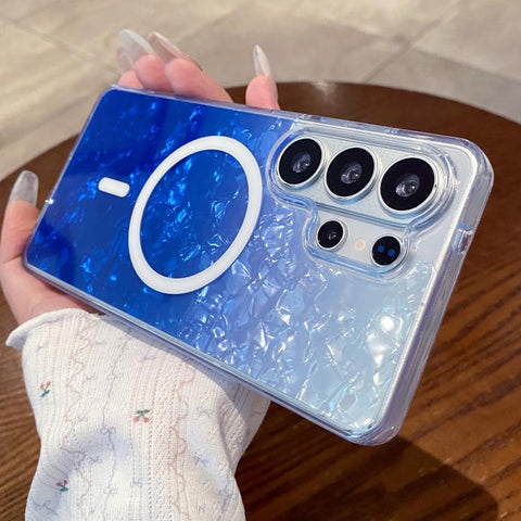 Gradient Cracked Shell Magnetic Phone Case, For Galaxy S26 Ultra 5G