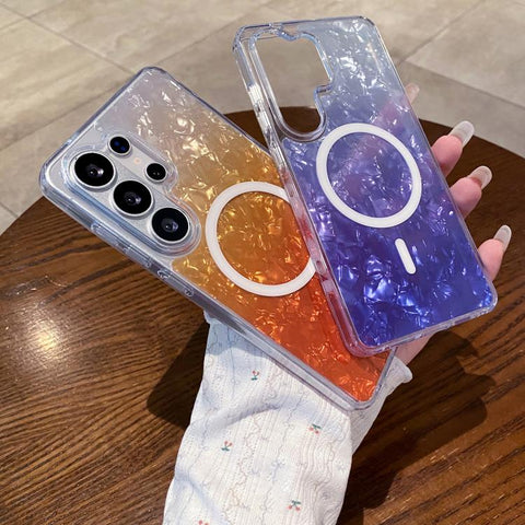 Gradient Cracked Shell Magnetic Phone Case, For Galaxy S26 Ultra 5G