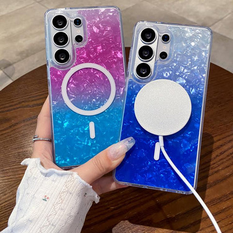 Gradient Cracked Shell Magnetic Phone Case, For Galaxy S26 Ultra 5G