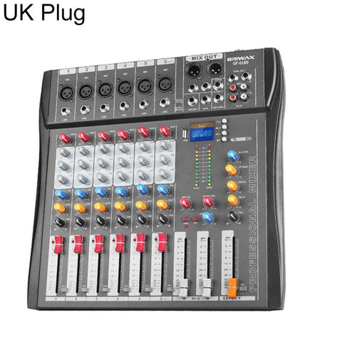 CT-6 6-Channel Professional Bluetooth Mixer with Amplifier, EU Plug, UK Plug, US Plug