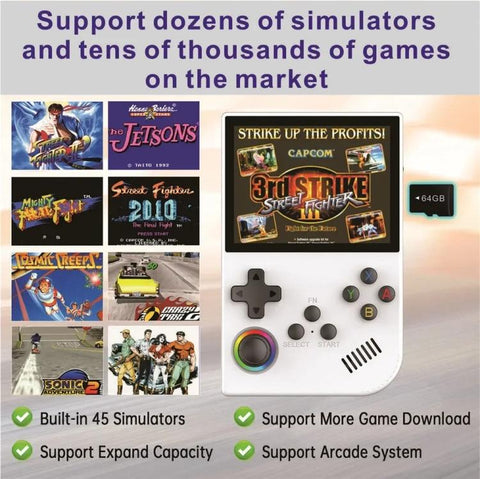 XGB36 3.5-inch IPS HD Handheld Retro Game Console Supports 30+ Emulators, 64G