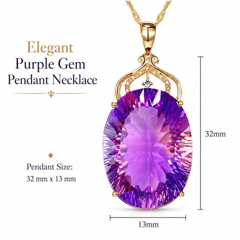 Amethyst Crystal Gemstone Pendant Necklaces