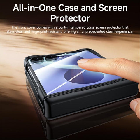 Skin Feel Frosted Spray-Coated PC Hinge Integrated Film Phone Case, For Galaxy Z Flip8 5G