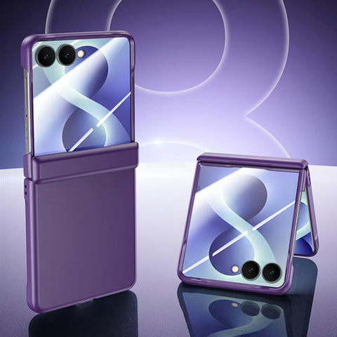 Skin Feel Frosted Spray-Coated PC Hinge Integrated Film Phone Case, For Galaxy Z Flip8 5G
