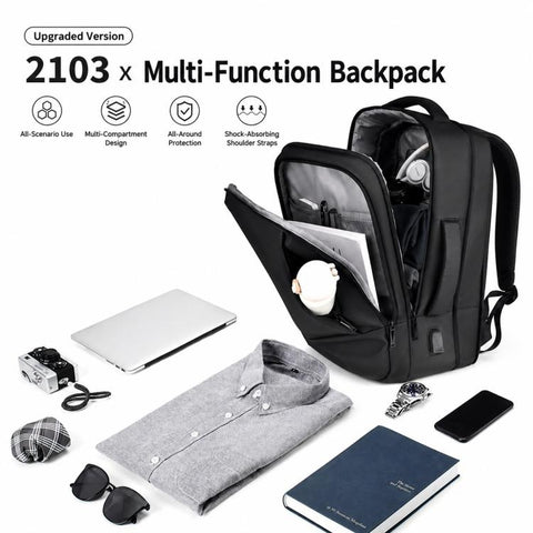 OUMANTU 2103B Large Capacity Waterproof Business Laptop Backpack