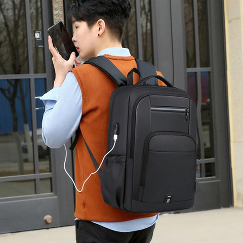 OUMANTU 2202 Large Capacity Waterproof Leather Membrane Backpack