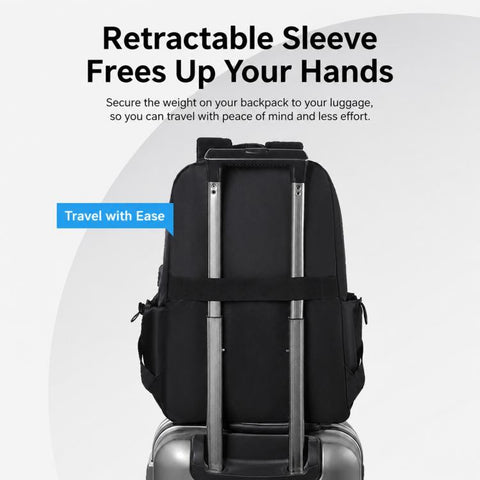 OUMANTU 2316 Multifunctional Business Vertical Stripe Logo Backpack Laptop Bag