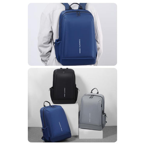 OUMANTU 2316 Multifunctional Business Vertical Stripe Logo Backpack Laptop Bag