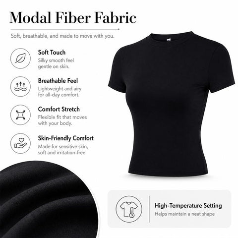 Y2K Pure Color Slim Slimming T-shirt, L, XL, XS, S