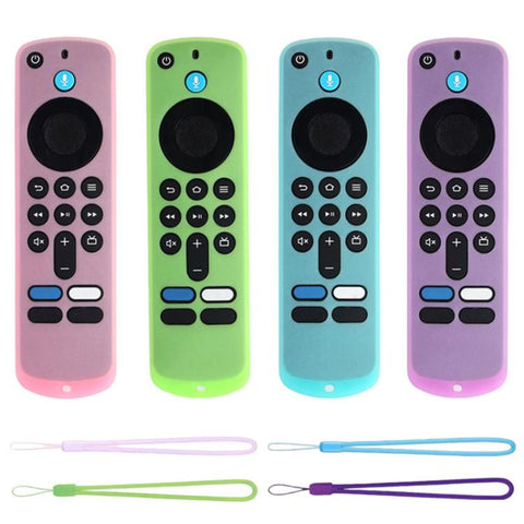 XDcase 4pcs Soft Silicone Protective Case with Mini Strap, For Amazon Fire TV Stick 4K 2025 Remote